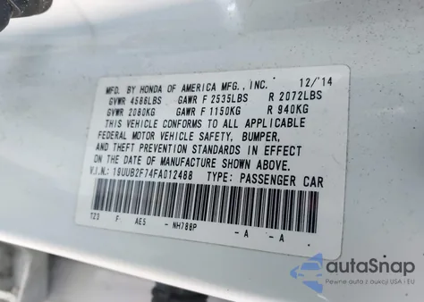 2015 Acura Tlx V6 Advance z USA, uszkodzony, nr VIN 19UUB2F74FA012488